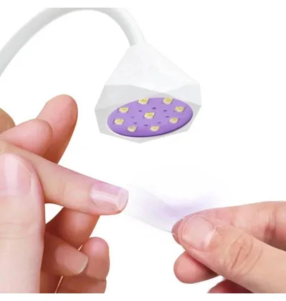 Лампа UV/LED для сушіння нігтів рожева на акумуляторі та USB, 5 Вт