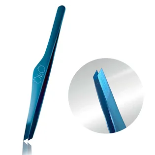 Пінцет OKO Lash&Brow Blue Magic Premium, скошений