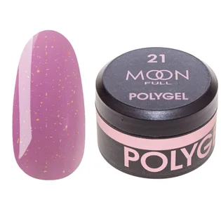 Nail Extension Polygel Moon Full #21, pink with shimmer, 15 ml