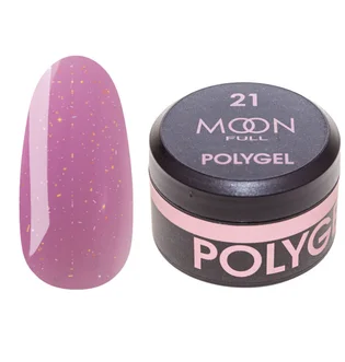 Nail Extension Polygel Moon Full #21, pink with shimmer, 15 ml