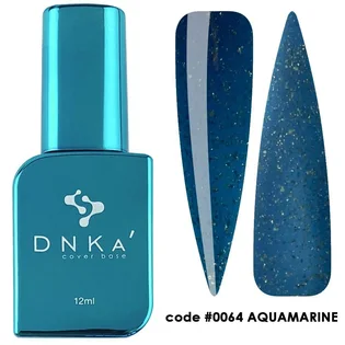 Камуфлююча база для нігтів з шиммером DNKa' Cover Rubber Base French #0064 Aquamarine, 12 мл