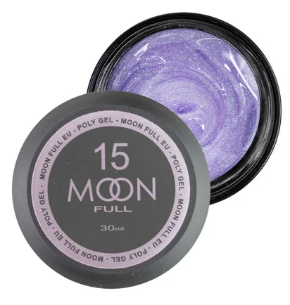 Nail Extension Polygel Moon Full #15, lilac diamond with shimmer, 30 ml