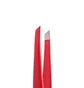 Пінцет для брів Staleks Expert 11 Type 3, з широкими скошеними кромками, червоний