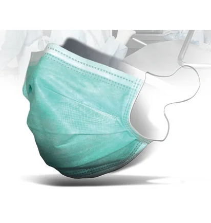 Процедурні маски Safe+Mask Economy, зелені, 50 шт