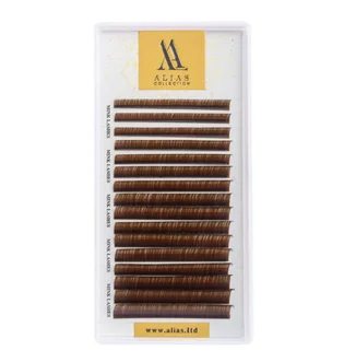 Rzęsy do przedłużania Alias Dark Brown, krzywizna CC, grubość 0.07, długość mieszana 6-12 mm, 16 rzędów