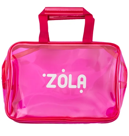 Косметичка велика ZOLA, з довгими ручками, рожева