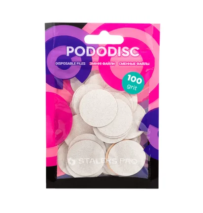 Змінні білі файли для педикюрного диска Staleks Pododisc L, 100 грит, 50 шт