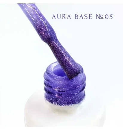 База-хамелеон с шиммером для ногтей Adore Professional Aura Base №05, фиолетовая, 8 мл