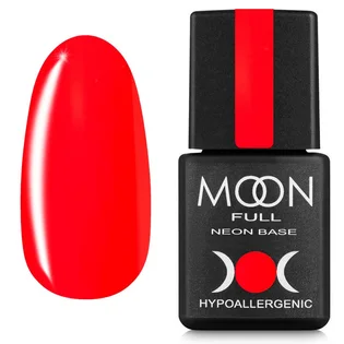 Неонова база Moon Full Rubber Base Neon #06, червона, в баночці, 8 мл