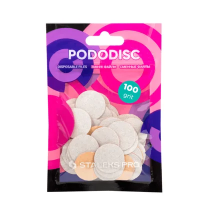 Змінні білі тонкі файли для педикюрного диска Staleks Pododisc M, 100 грит, 50 шт