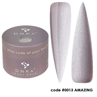 Камуфлююча база для нігтів з шиммером DNKa' Cover Rubber Base French #0013 Amazing, 30 мл