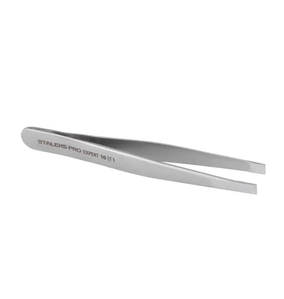 Пінцет для брів Staleks Expert 10 Type 1, з широкими прямими кромками