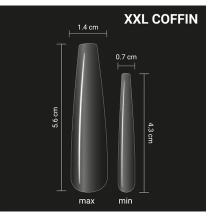 Набір типс для нарощування нігтів Adore Professional SPLETNIца XXL Gel Tips Coffin, 240 шт