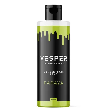 Antybakteryjne mydło-koncentrat do tatuażu Vesper, Papaya, 250 ml