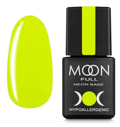Неонова база Moon Full Rubber Base Neon #01, світло-салатова, в баночці, 8 мл