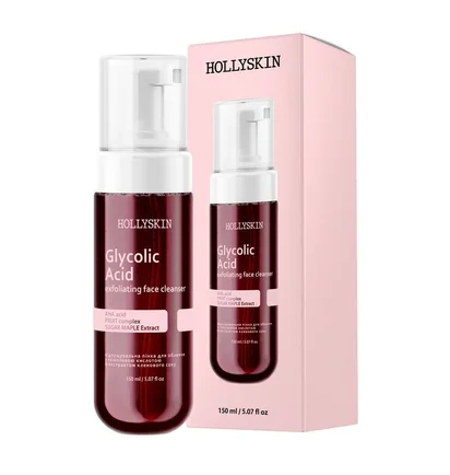 Face foam HollySkin Glycolic Acid, 150 ml