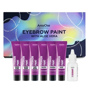 Zestaw farb do brwi AntuOne z aloesem 6 odcieni 15 ml + oksydant 3% 30 ml