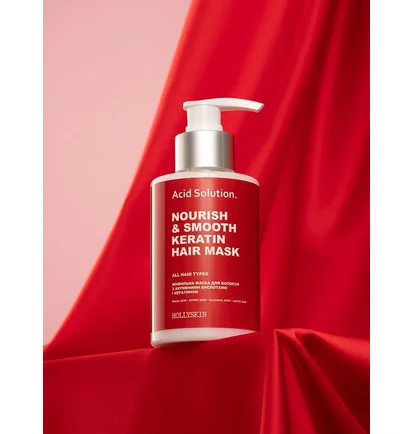 Поживна маска для волосся HollySkin Acid Solution з активними кислотами та кератином, 200 мл