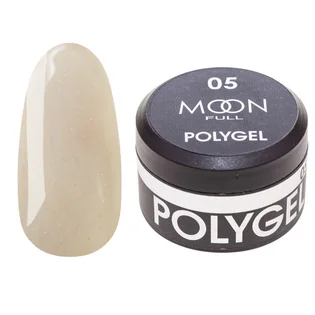 Nail Extension Polygel Moon Full #05, pearl-milky with shimmer, 15 ml