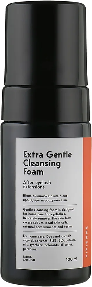 Очищувальна пінка Vivienne для нарощених вій Extra Gentle Cleansing Foam, 100 мл