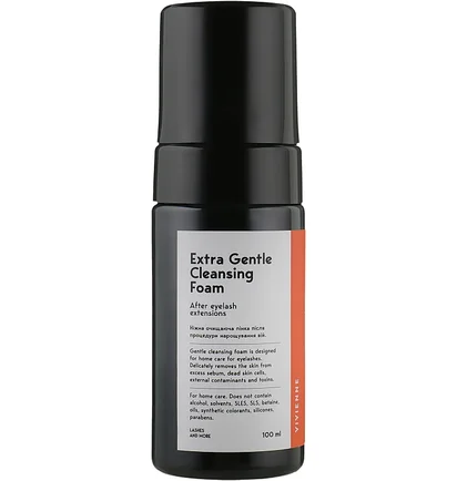 Pianka oczyszczająca do przedłużonych rzęs Vivienne Extra Gentle, 100 ml