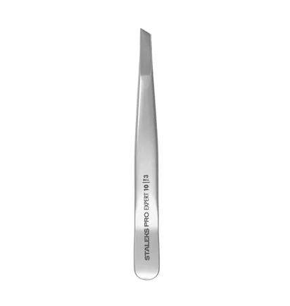 Пінцет для брів Staleks Expert 10 Type 3, з широкими скошеними кромками