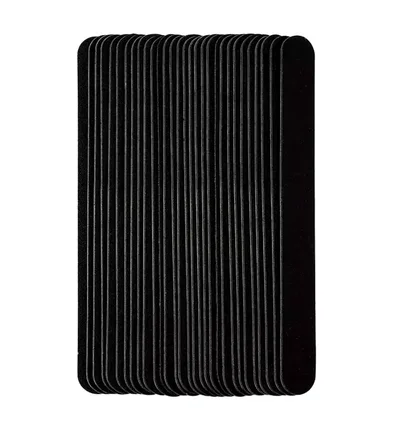 Adhesive Abrasive Nail File Refill, for rectangular base, 180×20 mm, 180 grit, black, 50 pcs