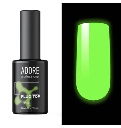 Топ для нігтів флуоресцентний без липкого шару Adore Professional Fluo Top, UV-фільтр, 8 мл