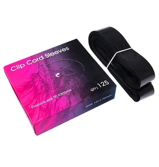 Бар'єрний захист для кліп-корду Clip Cord Sleeves, чорний, 80×5 см, 125 шт