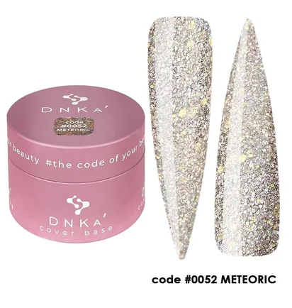Світловідбивна камуфлююча база для нігтів DNKa' Cover Rubber Base French #0052 Meteoric, банка, 30 мл