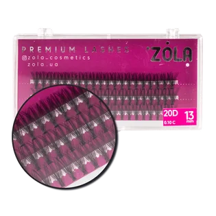 Вії в пучках ZOLA 20D, вигин C, товщина 0.10, довжина 13 мм