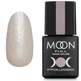 Гель-лак Moon Full Opal Color Gel Polish #502, напівпрозорий безбарвний з дрібним різнобарвним шиммером, 8 мл