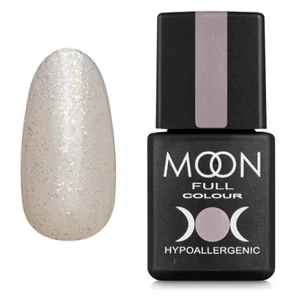 Гель-лак Moon Full Opal Color Gel Polish #502, напівпрозорий безбарвний з дрібним різнобарвним шиммером, 8 мл