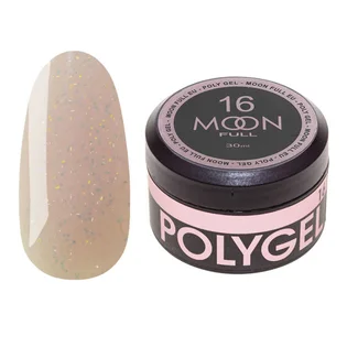 Poligel do przedłużania Moon Full #16, biała czekolada ze shimmerem, 30 ml