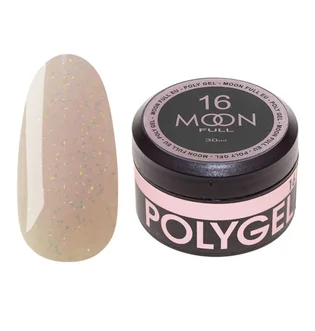Poligel do przedłużania Moon Full #16, biała czekolada ze shimmerem, 30 ml