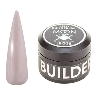 Żel-galaretka do przedłużania paznokci Moon Full Builder #35, ciemnobeżowy półprzezroczysty ze shimmerem, 30 ml