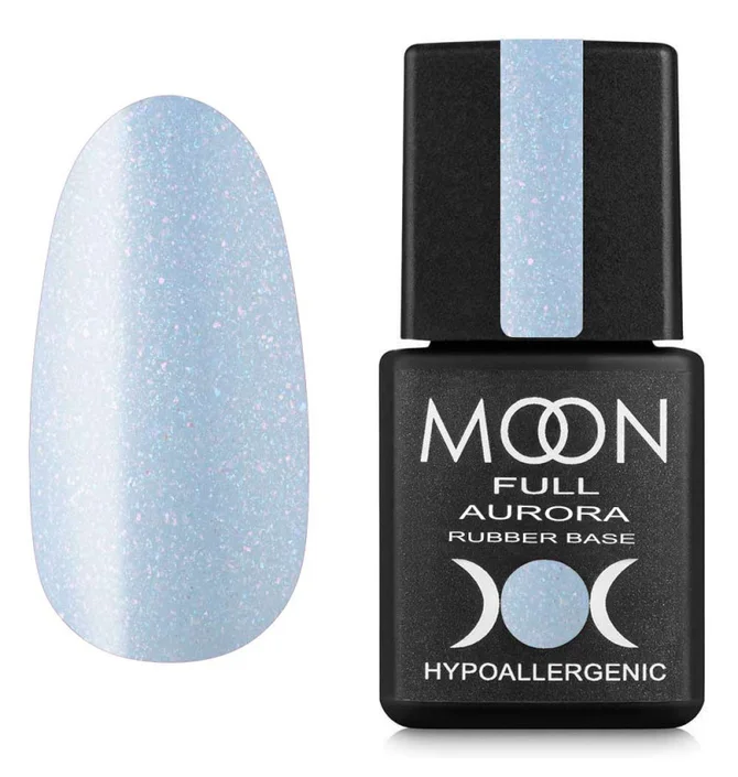 Color Rubber Base Moon Full Aurora #2009, blue with fine shimmer, in jar, 8 ml