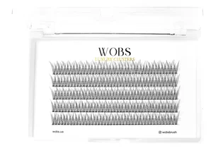 Накладні пучкові вії WoBs Fish Tail 10D, товщина 0.07, довжина 12 мм, 200 шт