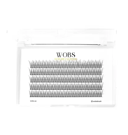 Накладні пучкові вії WoBs Fish Tail 10D, товщина 0.07, довжина 12 мм, 200 шт
