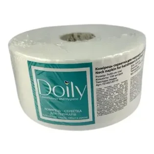 Комірець-серветка Doily для перукарів, гладка в рулоні, 7×50 см, 100 шт