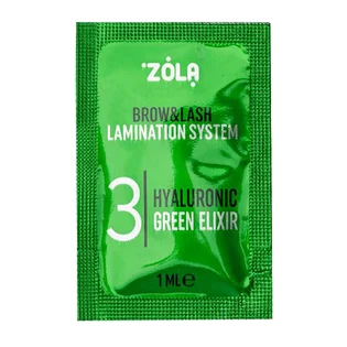 Засіб для ламінування ZOLA Color Lab #3 Hyaluronic Green Elixir, саше, 3×1 мл