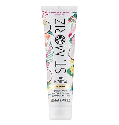 Бронзатор з ефектом засмаги St.Moriz Shimmer 1 Day Tan Coconut Paradise, 150 мл