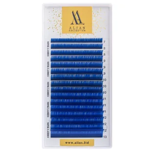 Eyelash Extensions Alias Blue, C Curl, thickness 0.07, mixed lengths 7-13 mm, 16 strips