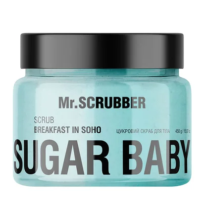 Sugar Body Scrub Mr.Scrubber Sugar Baby, Breakfast in Soho, 450 g