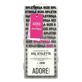 Набір типс для нарощування нігтів Adore Professional SPLETNIца XXL Gel Tips Stiletto, 240 шт