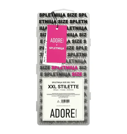 Набір типс для нарощування нігтів Adore Professional SPLETNIца XXL Gel Tips Stiletto, 240 шт