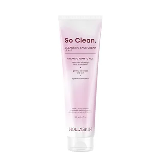 Крем для очищення обличчя HollySkin So Clean з екстрактом камелії та рисом, 100 г