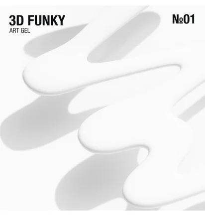 Żel artystyczny do zdobień objętościowych Adore Professional 3D Funky №01 Biały, 15 ml