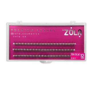 Kępki rzęs ZOLA Birdtail, skręt C, grubość 0.10, długość 12 mm