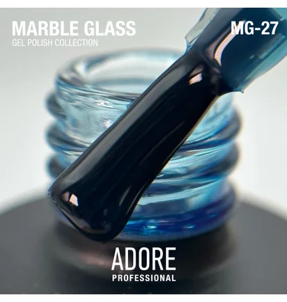 Гель-лак для вітражного покриття нігтів Adore Professional Marble Glass MG-27 Sapphire, 8 мл